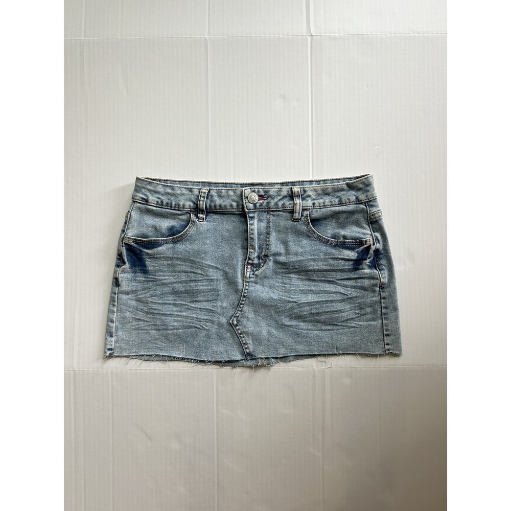 2000s Style Low Rise Micro Mini Denim Skirt Y2K Grunge Indie